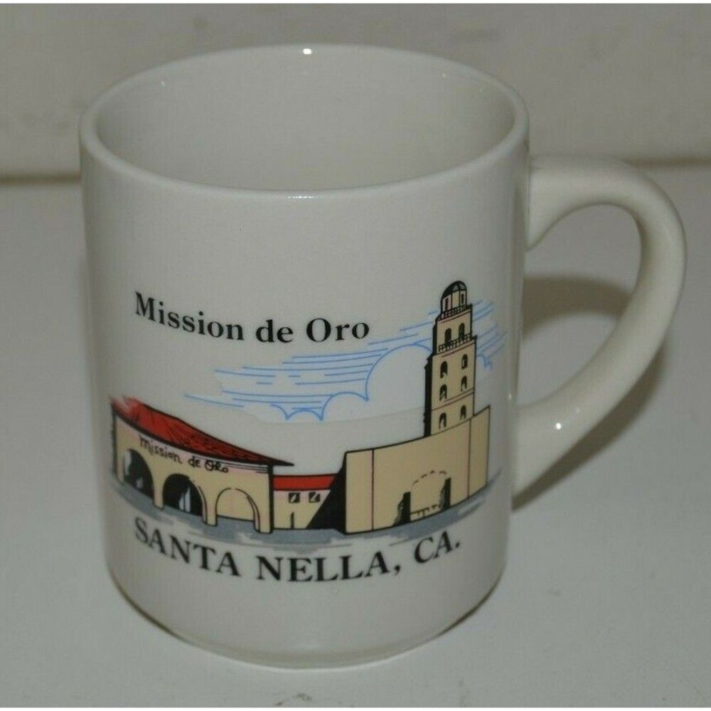 Vintage Mission De Oro SANTA NELLA CA Ceramic Coffee Mug Rare